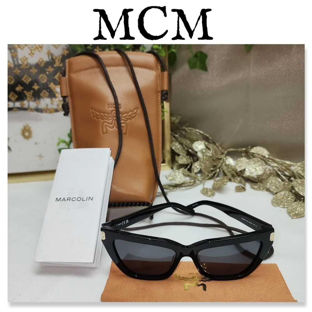 NWOT MCM WORLDWIDE SUNWEAR Sunglasses MW0010 01A With Crossbody Case